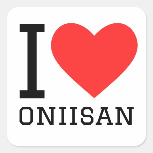 I Liebe oniisan Quadratischer Aufkleber (Vorderseite)