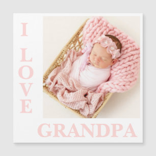 I Liebe Opa Pink Typografie Foto Birth Magnet