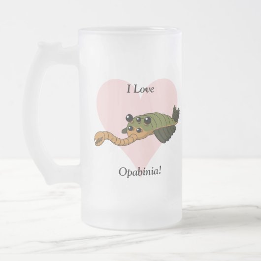 I Liebe Opabinia! Mattglas Bierglas (Links)