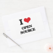 I Liebe Open Source Rechteckiger Aufkleber (Umschlag)