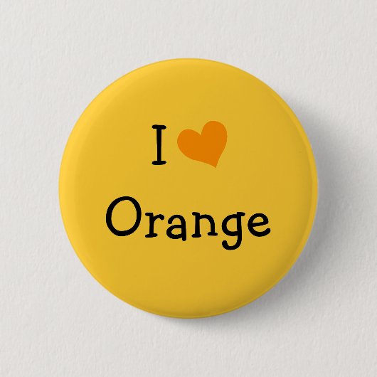 I Liebe Orange Button (Vorderseite)