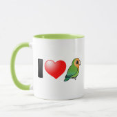 I Liebe Orangeface Pfirsich-gesichtige Lovebirds Tasse (Links)