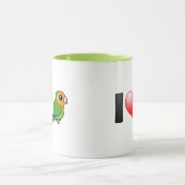I Liebe Orangeface Pfirsich-gesichtige Lovebirds Tasse (Zentrum)