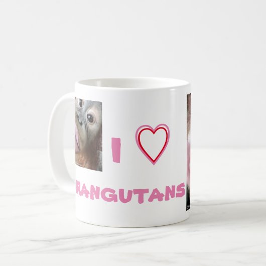 I Liebe Orangutans Kaffeetasse (Vorderseite Links)