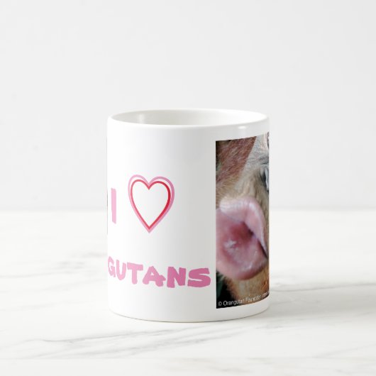 I Liebe Orangutans Kaffeetasse (Mittel)