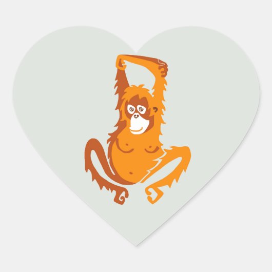 I Liebe ORANGUTANS - Originalgrafik - Natur - Herz-Aufkleber (Vorderseite)