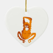 I Liebe ORANGUTANS - Primat - Ape - Wildtiere Keramik Ornament (Hinten)