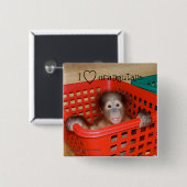 I Liebe Orangutans Tierlover Button (Vorne & Hinten)