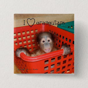 I Liebe Orangutans Tierlover Button