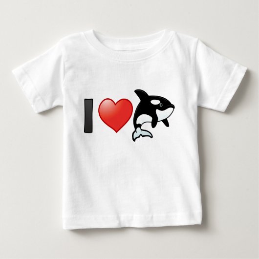 I Liebe Orcas Baby T-shirt (Vorderseite)