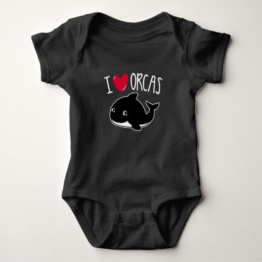I Liebe Orcas Funny Orca Killer Whale Lover Niedli Baby Strampler (Vorderseite)