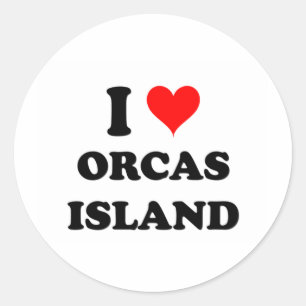 I Liebe Orcas Island Washington Runder Aufkleber
