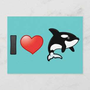 I Liebe Orcas Postkarte