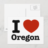 I Liebe Oregon Postkarte (Vorne/Hinten)