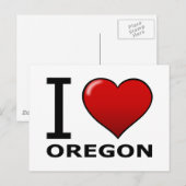 I LIEBE OREGON POSTKARTE (Vorne/Hinten)