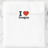 I Liebe Oregon Runder Aufkleber (Tasche)