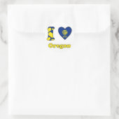 I Liebe Oregon Runder Aufkleber (Tasche)