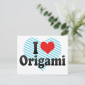 I Liebe Origami Postkarte (Stehend Vorderseite)