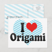 I Liebe Origami Postkarte (Vorne/Hinten)