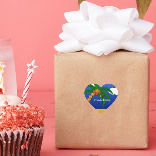 "I Liebe Orlando, Florida" Herz-Aufkleber (Party)