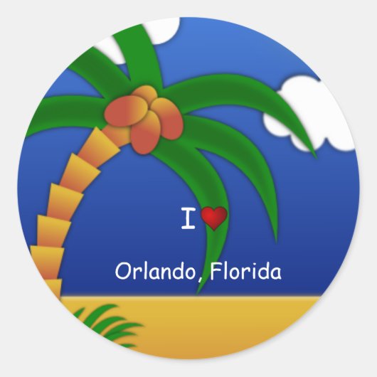 "I Liebe Orlando, Florida" Runder Aufkleber (Vorderseite)