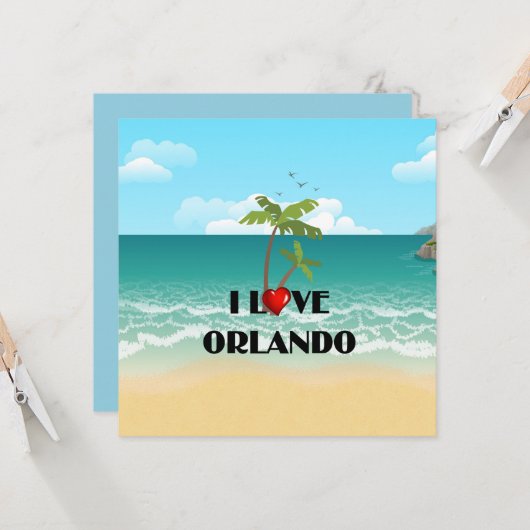 I Liebe Orlando, Florida TEMPLATE Karte (Vorderseite/Rückseite Beispiel)