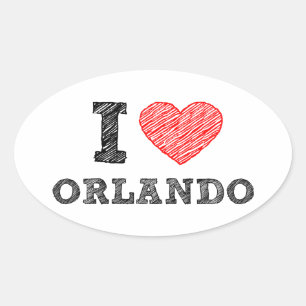 I-Liebe-Orlando Ovaler Aufkleber