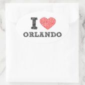 I-Liebe-Orlando Ovaler Aufkleber (Tasche)