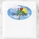 I LIEBE ORLANDO - PALMBAUM UND SONNENSCHEIN OVALER AUFKLEBER (Tasche)