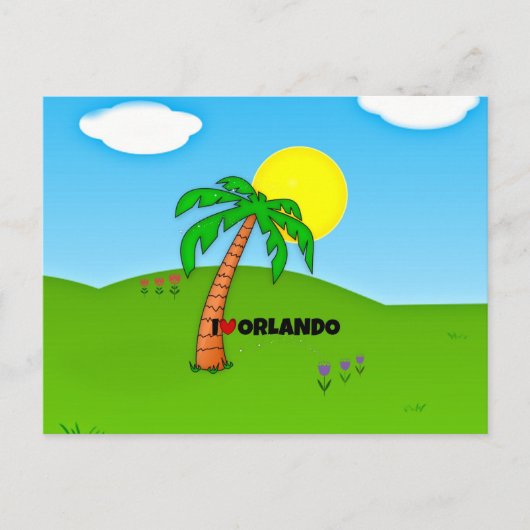 I Liebe Orlando, Palmen Tree und Sonnenschein Postkarte (Vorderseite)
