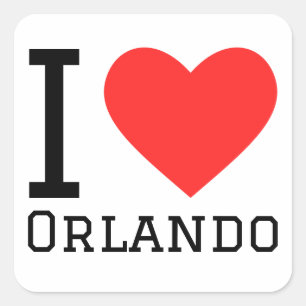 I Liebe Orlando Quadratischer Aufkleber