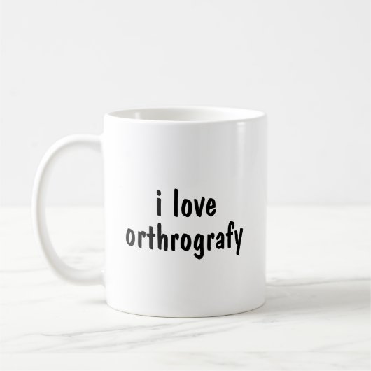 I Liebe orthrografy! Kaffeetasse (Links)