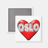 I Liebe Oslo Norwegen Magnet (Vorderseite/Rückseite)