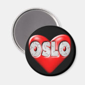 I Liebe Oslo Norwegen Magnet (Vorderseite/Rückseite)
