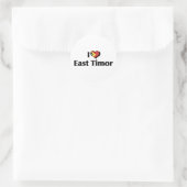 I Liebe Ost-Timor-Flagge Runder Aufkleber (Tasche)