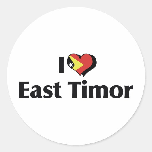 I Liebe Ost-Timor-Flagge Runder Aufkleber (Vorderseite)