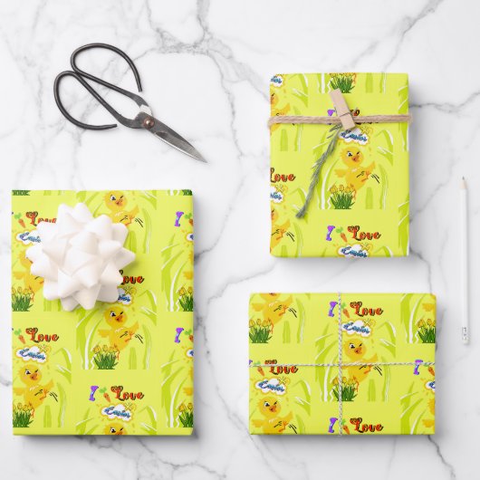 I Liebe Oster Geschenkpapier Set (Vorderseite)