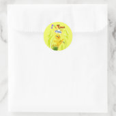 I Liebe Oster Runder Aufkleber (Tasche)