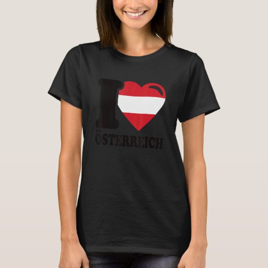 I Liebe Österreich Heimat Österreichische Flagge 4 T-Shirt (Vorderseite)