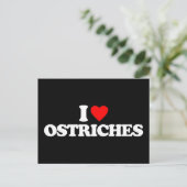 I LIEBE OSTRICHES POSTKARTE (Stehend Vorderseite)