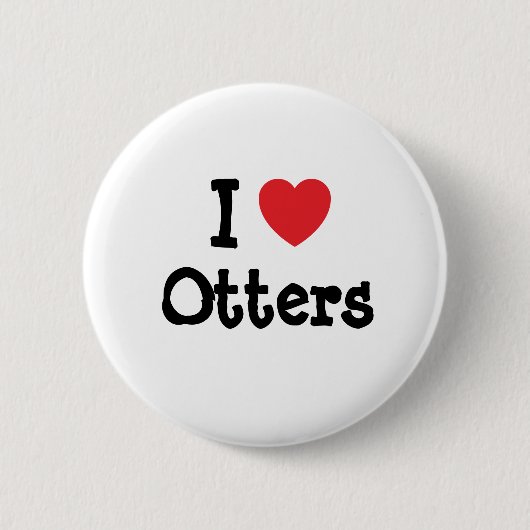 I Liebe Otters Herzerkrankungen personalisiert Button (Vorderseite)