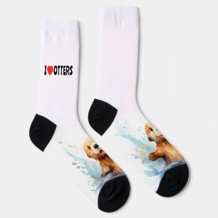 I Liebe Otters Niedliches Meer Otter in Wasser Per Socken
