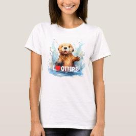 I Liebe Otters Niedliches Meer Otter in Wasser Per T-Shirt
