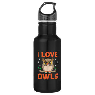 I Liebe Owls Edelstahlflasche
