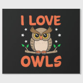 I Liebe Owls Geschenkpapier (Flach)