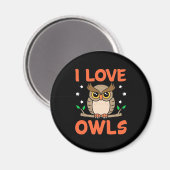 I Liebe Owls Magnet (Vorderseite/Rückseite)