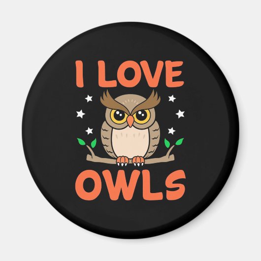 I Liebe Owls Magnet (Vorne)