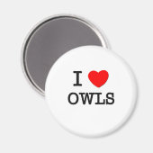 I Liebe Owls Magnet (Vorderseite/Rückseite)