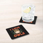 I Liebe Owls Rechteckiger Pappuntersetzer (Vor Ort)