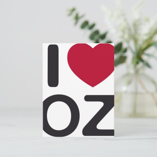 I Liebe oz Postkarte (Stehend Vorderseite)